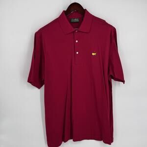 Masters Shirt Mens Large Red Golf Pima Cotton Amen Corner Polo Embroidered